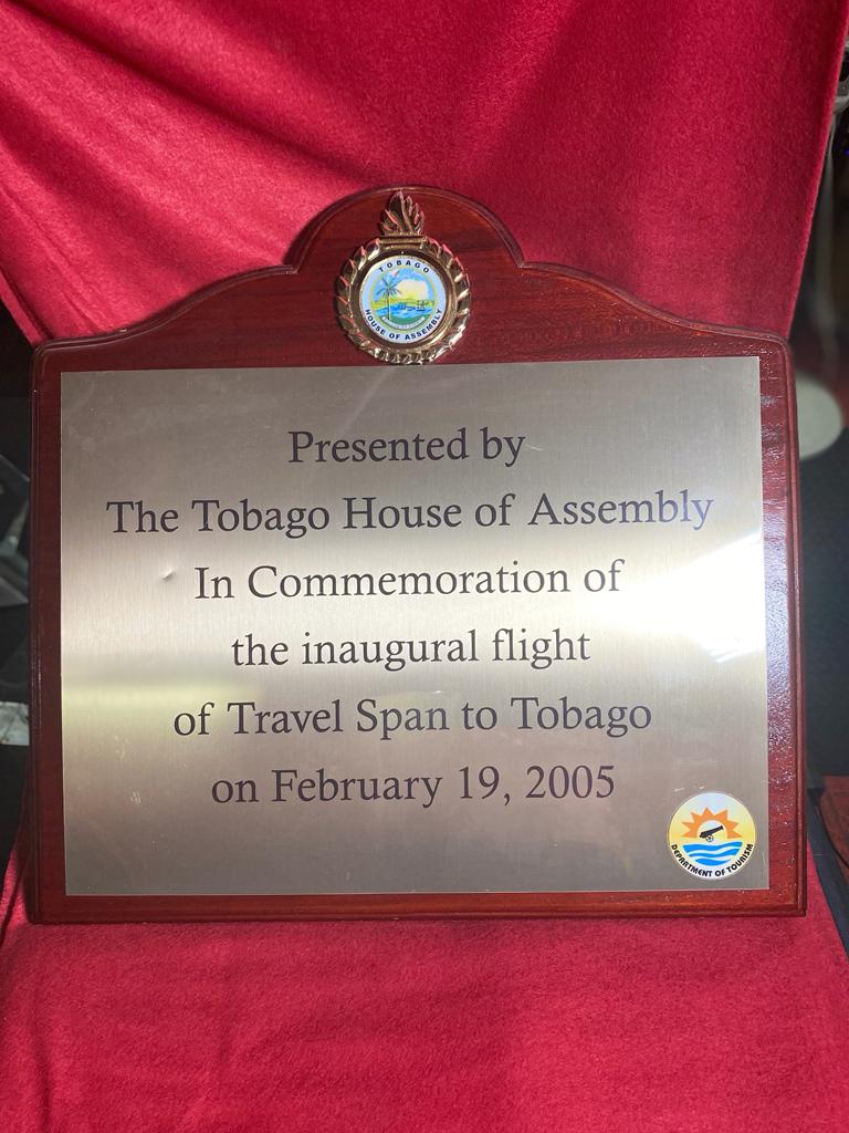 Tobago House of Assembly - Commemoration of Inaugural Flight